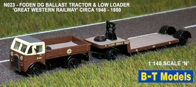Available To Order – ((+N023T)) Foden DG Ballast & L/Loader-GWR Including Spare Trailer 1:148 B-T Models Model (BTO N023)