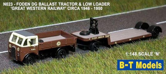 Available To Order – ((+N023T)) Foden DG Ballast & L/Loader-GWR Including Spare Trailer 1:148 B-T Models Model (BTO N023)