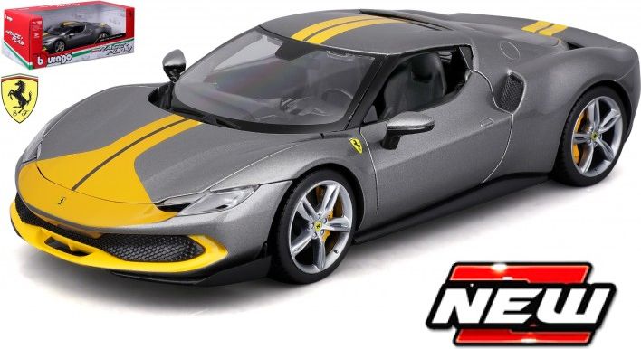 Available To Order – Ferrari 296 GTB Grey/Yellow 1:18 (BUR 16017GY)