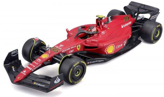 Available To Order – Ferrari F1-75 #55 2022 Carlos Sainz Scuderia Ferrari -Yellow Wall Medium Tyres 1:18 (BUR 16811S)