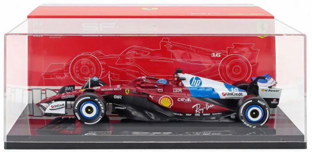 Available To Order – Ferrari F1 SF-25 Team Scuderia Ferrari #16 Miami GP 2025 Charles Leclerc w/Case 1:18 (BUR 16822-16-MIAMI)