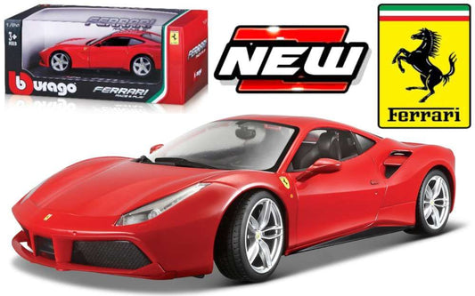 Available To Order – Ferrari 488 GTB - Red (Race & Play) 1:24 (BUR 26013R)