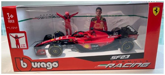 Available To Order – Ferrari SF-23 w/Driver Figure Leclerc F1 2023 1:24 (BUR 26809)