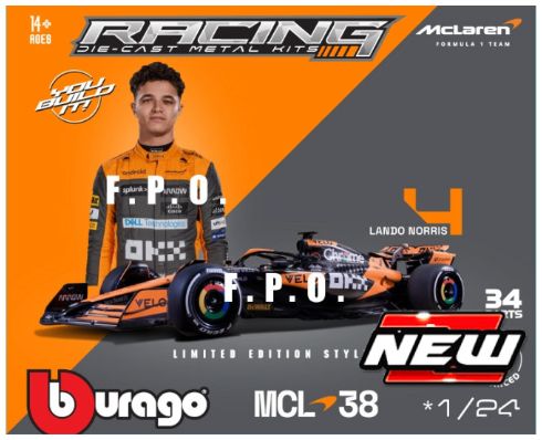 Available to Order – McLaren MCL38 F1 2024 Piastri Kit 1:24 (BUR 28505)