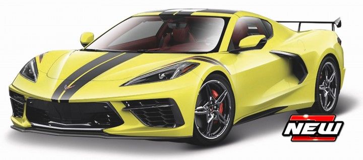 Chevrolet Corvette Stingray 2020 - Yellow Black Stripe 1:43 – diecast model