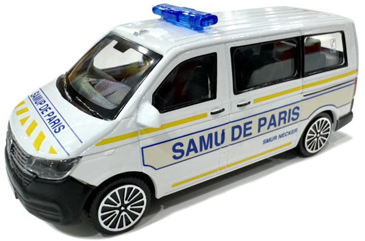 VW T6.1 Transporter Samu De Paris 2020 1:43 – diecast model