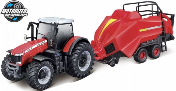 Massey Ferguson 8740S + Baler Lifter 10CM – diecast model