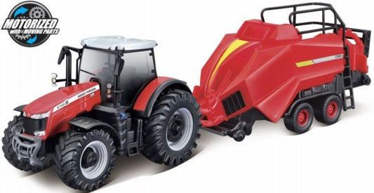 Massey Ferguson 8740S + Baler Lifter 10CM – diecast model