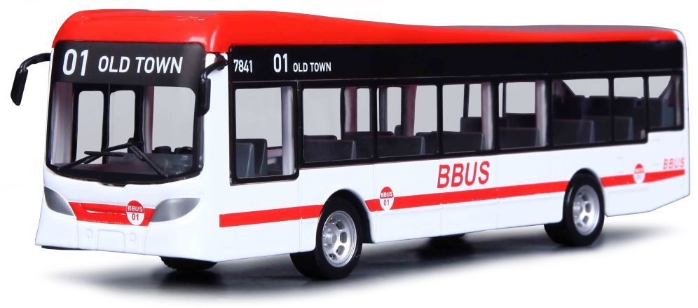 City Bus White/Red 19 CM – diecast model