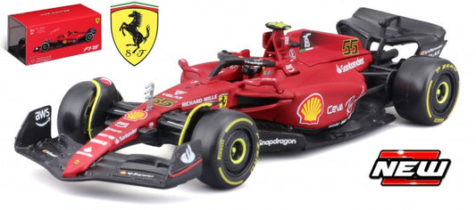 Ferrari F1-75 #55 2022 (Case) C.Sainz Scuderia Ferrari w/Helmet and Showcase 1:43 – diecast model