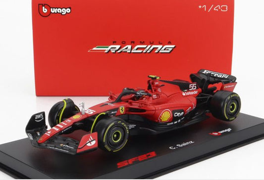 Ferrari F1 #55 Carlos Sainz 2023 Season Car w/Helmet & Case 1:43 – diecast model