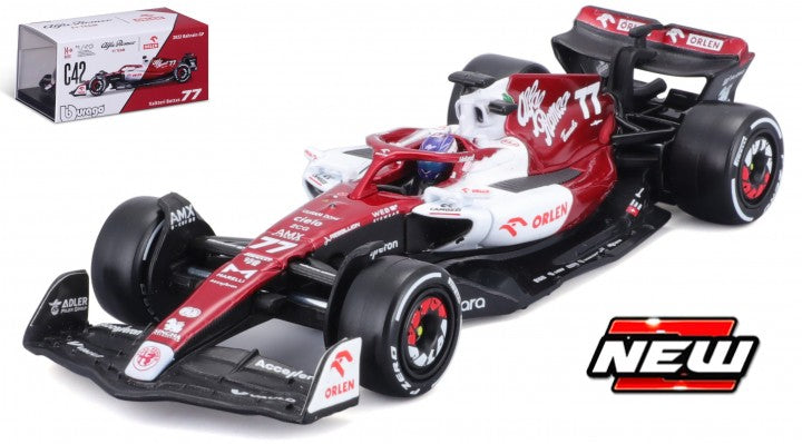 Alfa Romeo F1 C42 #77 2022 (Case) V.Bottas w/Helmet and Showcase 1:43 – diecast model