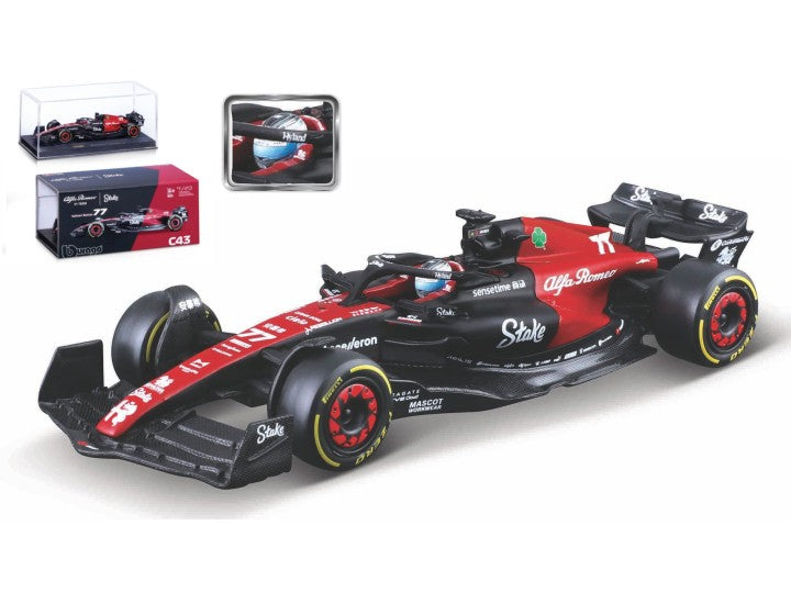 Available To Order – Alfa Romeo F1 Team Orlen C43 #77 Vatteri Bottas - W/Case + Figure 1:43 (BUR 38086B)