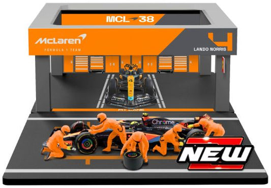 McLaren MCL 38 #81 Oscar Piastri 2024 Pit Pass Set 1:43 Bburago Model