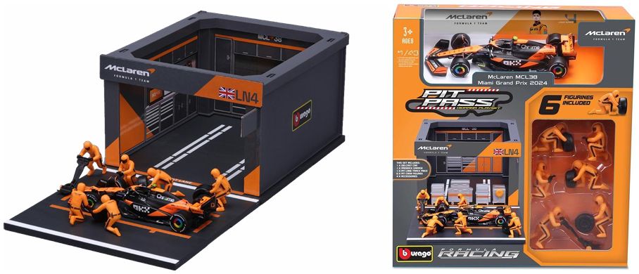 McLaren MCL39 2025 Pit Pass Diorama Norris 1:43 Bburago Model