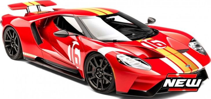 Ford GT Heritage Edition #16 2022 Red/ White/Gold 1:32 – diecast model