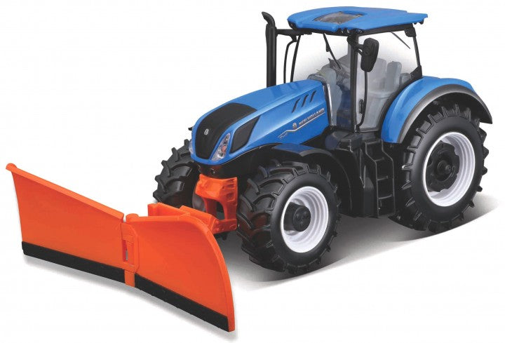 Available to Order – New Holland T7.315 Tractor + Snow Plough 1:32 Bburago Model (BUR 44081)