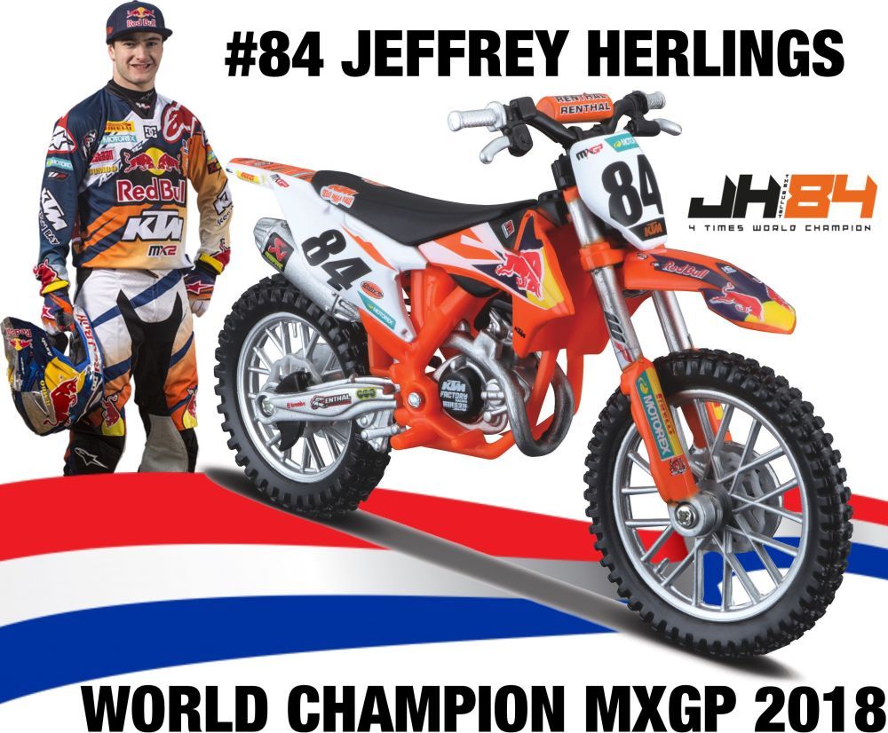 Available to Order – KTM SX 450 2018 #84 Jeffrey Herlings Red Bull KTM Supercross 1:18 Bburago Model (BUR 51081)