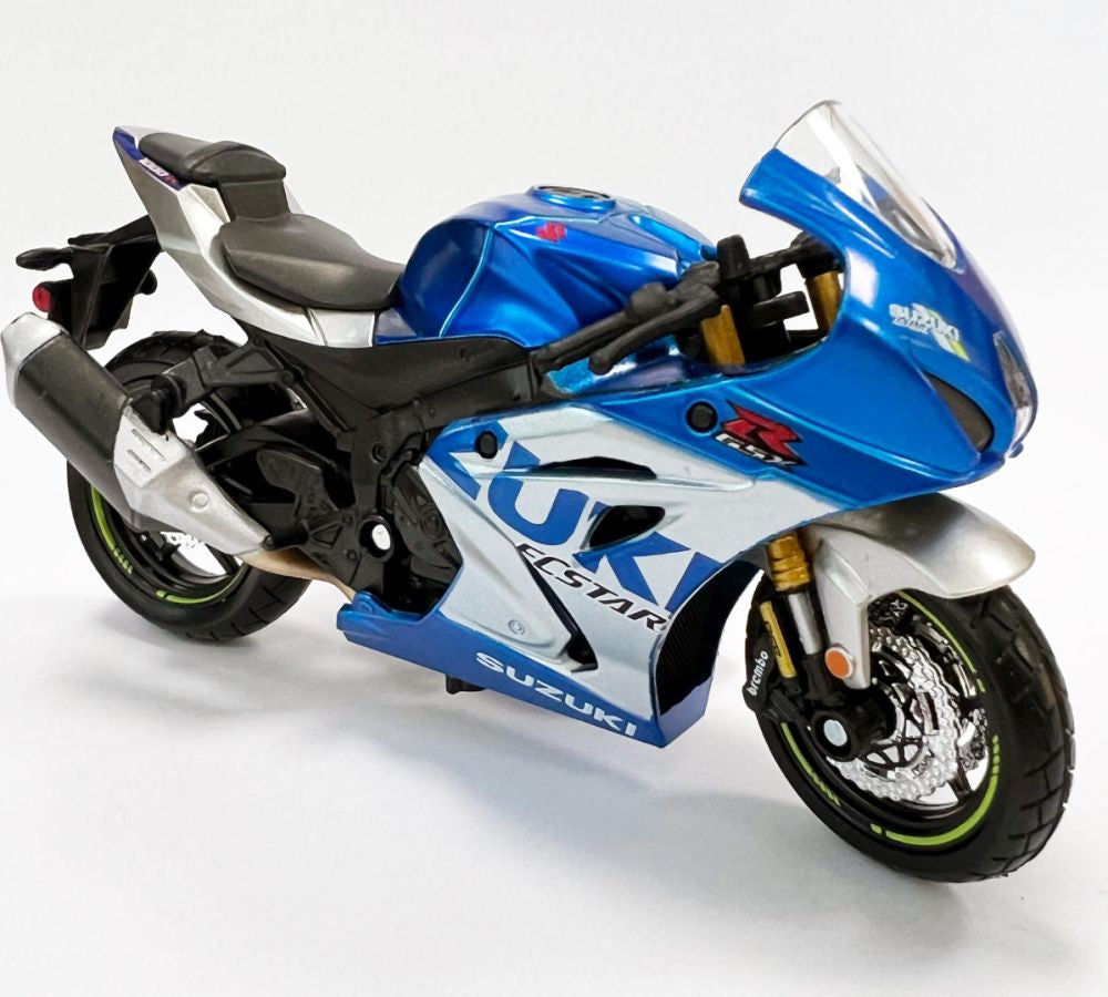 Available To Order – Suzuki GSX-R1000 R 2021 Silver/Blue 1:18 Bburago Model (BUR 51088)