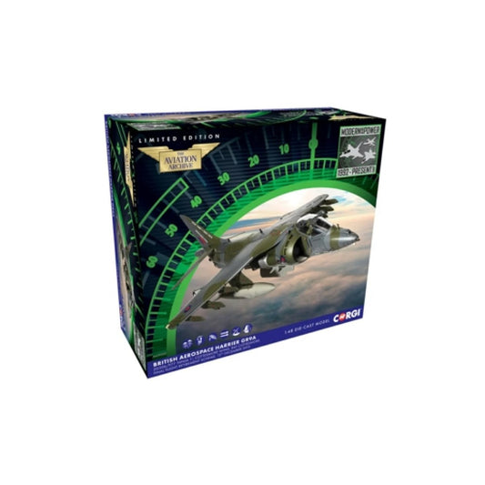THIS ITEM IS AVAILABLE TO ORDER FROM OUR SUPPLIER - 1:48 CORGI AVIATION CA29302 BAE HARRIER GR9A, ZG506/P77 NINJA 1 , COTTESMORE WING,RAF COTTESMORE, FINAL FLIGHT RETIREMENT SCHEME, DECEMBER 15 2010