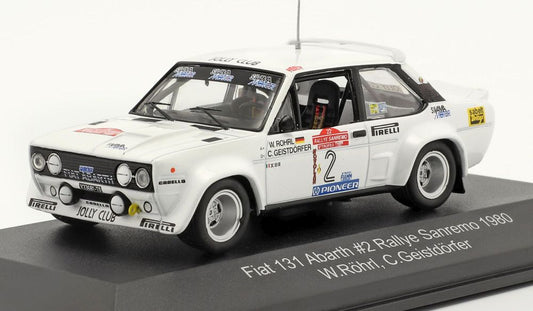 Fiat 131 Abarth #2 Sieger Rallye SanRemo 1980 Rohrl/Geistdorfer 1:43 – diecast model