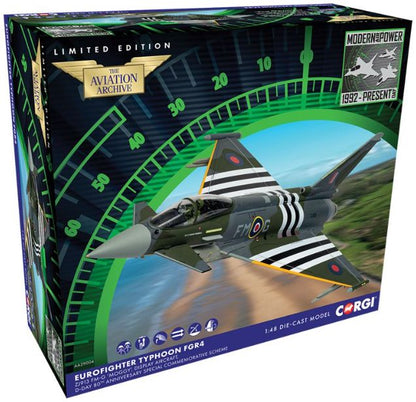 Available To Order – Eurofighter Typhoon FGR4 ZJ913 FM-G Moggy Flt Lt David Turbo Turnbull RAF #29 Sqn 1:48 Corgi Model (COR 29004AA)