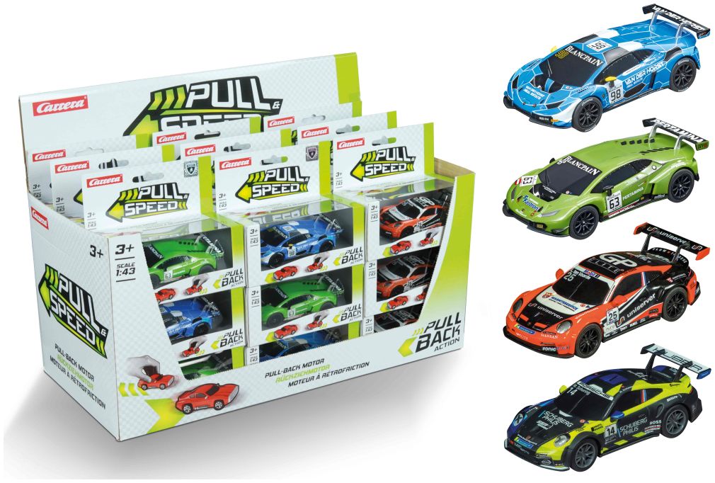 GT Racers, Display, Mixed Pull & Speed 1:43 Carrera Model
