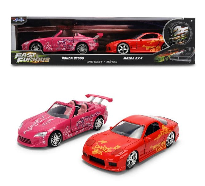 Fast and Furious Twin Pack - Orange Julius Mazda RX-7 and Sukis Honda S2000 1:32 Jada Model (JAD38363) – ETA. February/March 2027