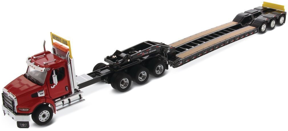 Western Star 49X SBFA Tridem Heavy-Haul Tractor w/ XL 120 HDG Trailer Red/Black 1:50 – diecast model