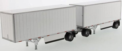 Wabash National 28' Pup Trailers x 2 w/Dolly White 1:50 – diecast model