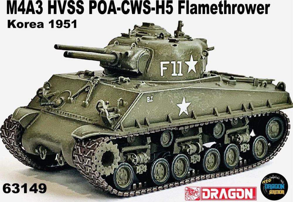 Available to Order – M4A3 HVSS POA-CWS-H5 Flamethrower Korea 1951 1:72 (DR 63149)