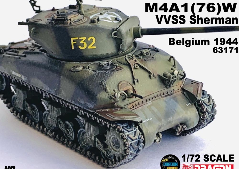 Available to Order – M4A1 (76)W VVSS Sherman Belgium 1944 1:72 (DR 63171)