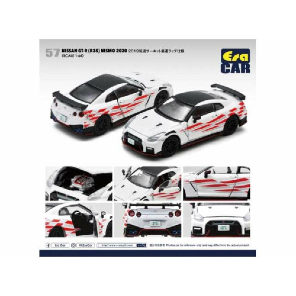 THIS ITEM IS AVAILABLE TO ORDER FROM OUR SUPPLIER - 1:64 ERA CAR ECNS21GTRRN57 57 NISSAN GT-R (R35) NISMO 2020 WHITE RED 1ST SPECIAL EDITION