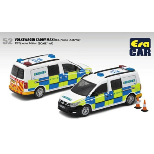 VW Caddy Maxi H.k Police (AM7902) 1st Special Edition 1:64 ERA Car Model Car (VW21CAMRF52)