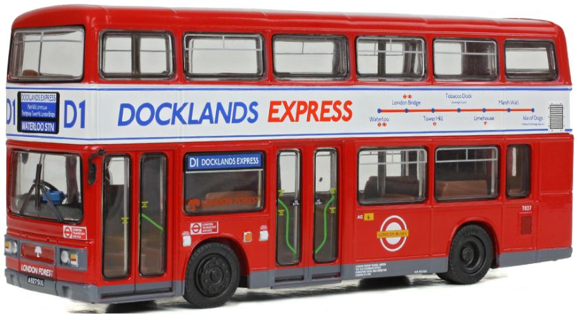 Available to Order – Leyland Titan B15 London Forest T827 Docklands Express D1 Waterloo Stn 1:76 (EFE 28833)