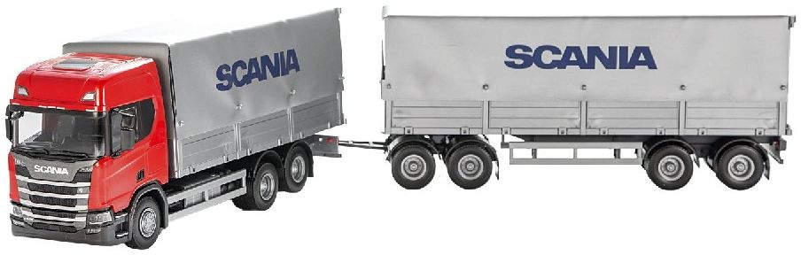 Scania R500 Drawbar Truck and Trailer Red 1:25 Emek Model