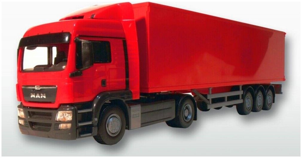 MAN TGS LX w/Box Trailer Red 1:25 Emek Model