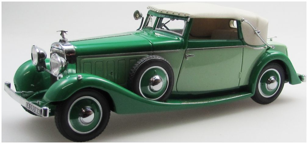 Hispano Suiza J12 Drophead Coupe Green Two-Tone by Fernandez & Darrin Closed 1934 1:43 – diecast model