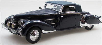 Delage D8-85 Clabot Cabriolet Dark Blue by H Chapron w/2 Extra Lights Top Up 1935 1:43 – diecast model