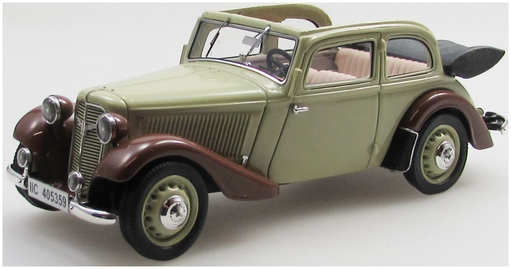 Available To Order – Adler Trumpf Junior Cabrio-Limo Beige Brown 2-Door Top Down 1937-41 1:43 (ESV EMEU43034K)