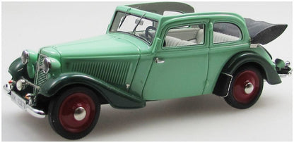 Available To Order – Adler Trumpf Junior Cabrio-Limo Green Two-Tone Green 2-Door Top Down 1934-36 1:43 Esval Model (ESV EMEU43034N)