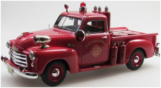 GMC Series 100 5 Window Pickup 1951 Philadelphia Fire Dept w/Equipment 1:43 – diecast model