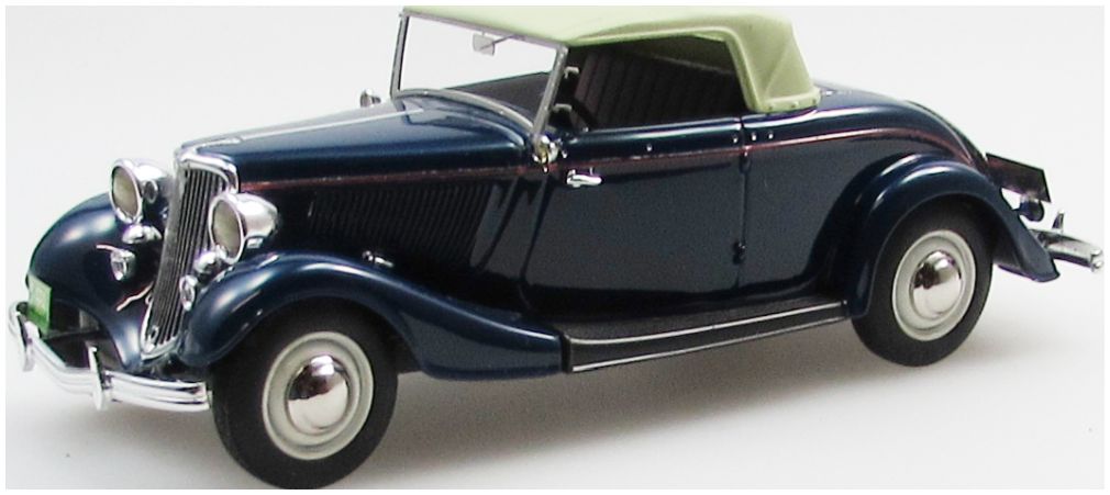 Ford Model 18 Roadster Top Up Dark Blue Beige 1933 1:43