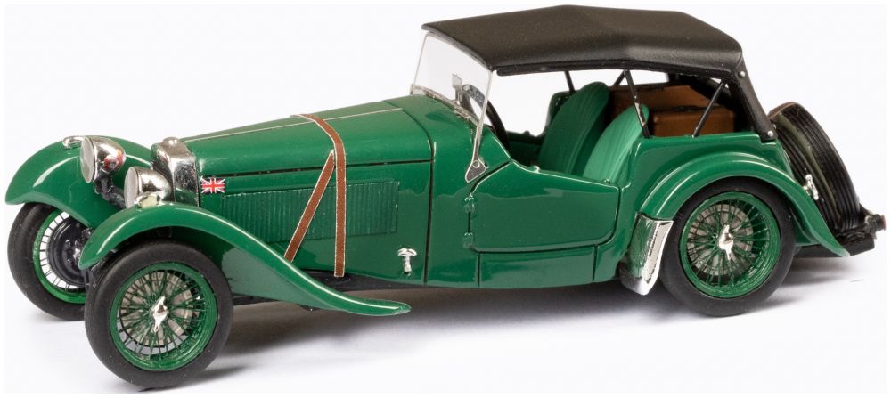 HRG 1500 Sport Roadster Top Up w/Two Spare Wheels Green 1947 1:43 – diecast model