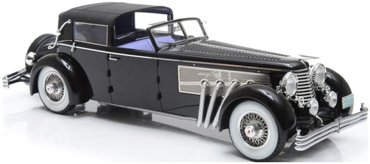 Duesenberg SJ Coupe de Ville by Rollson for Rudolf Bauer Half Open Black 1937 1:18 – diecast model