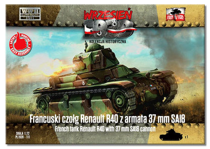 Available to Order – French Renault R40 tank with SA18 gun 1:72 (FTF 111)