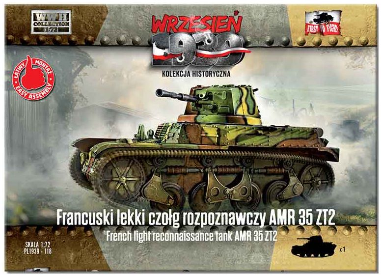 Available to Order – French Light Reconnaissance Tank AMR 35 ZT2 1:72 (FTF 118)
