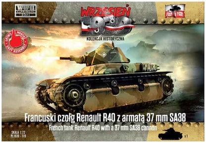 Available to Order – French Renault R40 Tank w/SA38 Gun 1:72 (FTF 119)