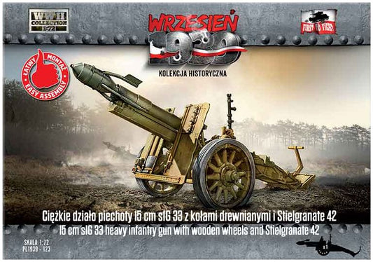 Available to Order – Heavy Infantry Gun 15 cm sIG 33 w/Wooden Wheels and Stielgranate 42 1:72 (FTF 123)