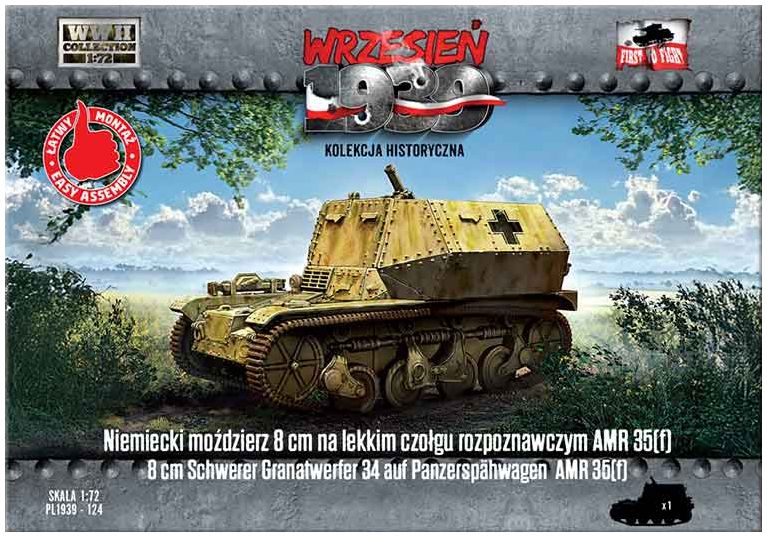 Available to Order – 8cm Schwerer Granatwerfer 34 auf Panzerspahwagen  AMR 35(f) 1:72 (FTF 124)